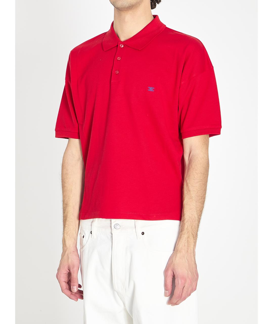 CELINE Красная хлопковая футболка, фото 2