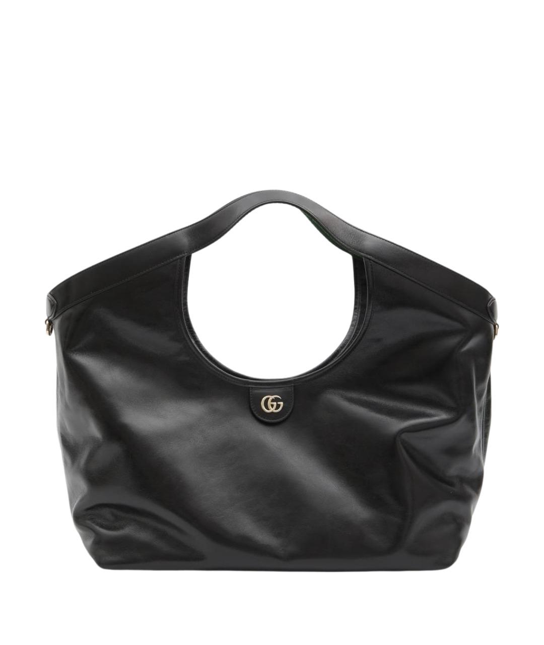 GUCCI Черная кожаная сумка тоут, фото 1