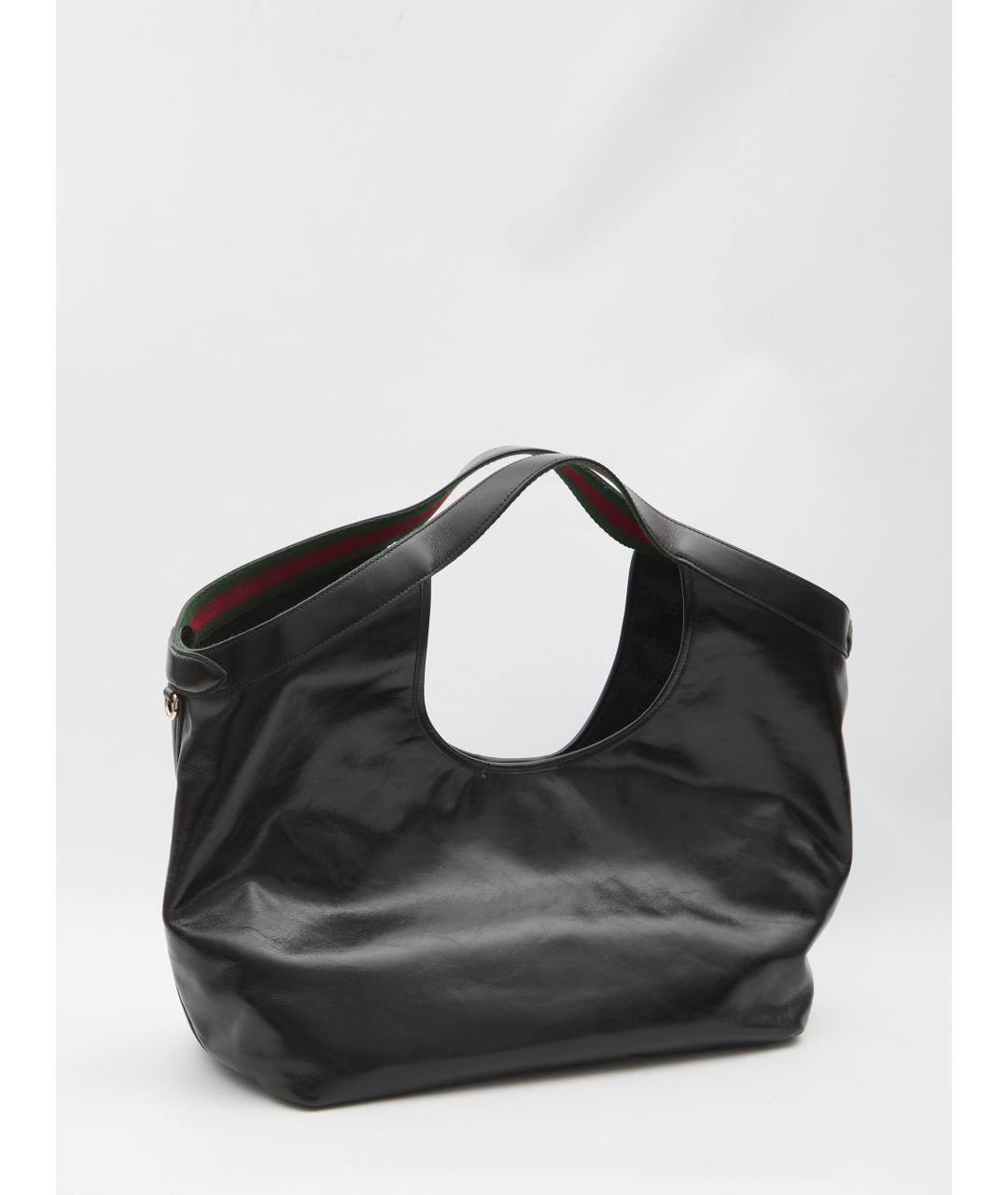 GUCCI Черная кожаная сумка тоут, фото 4