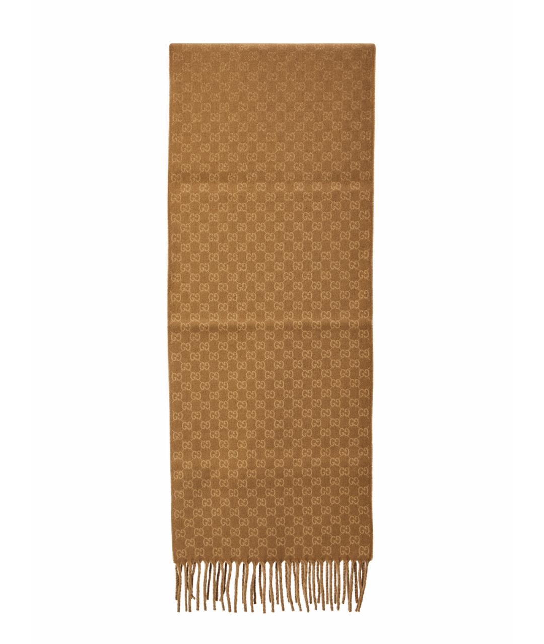 GUCCI Бежевый шерстяной шарф, фото 1