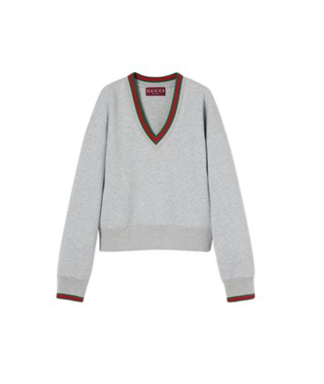 GUCCI Серый хлопковый джемпер / свитер, фото 1