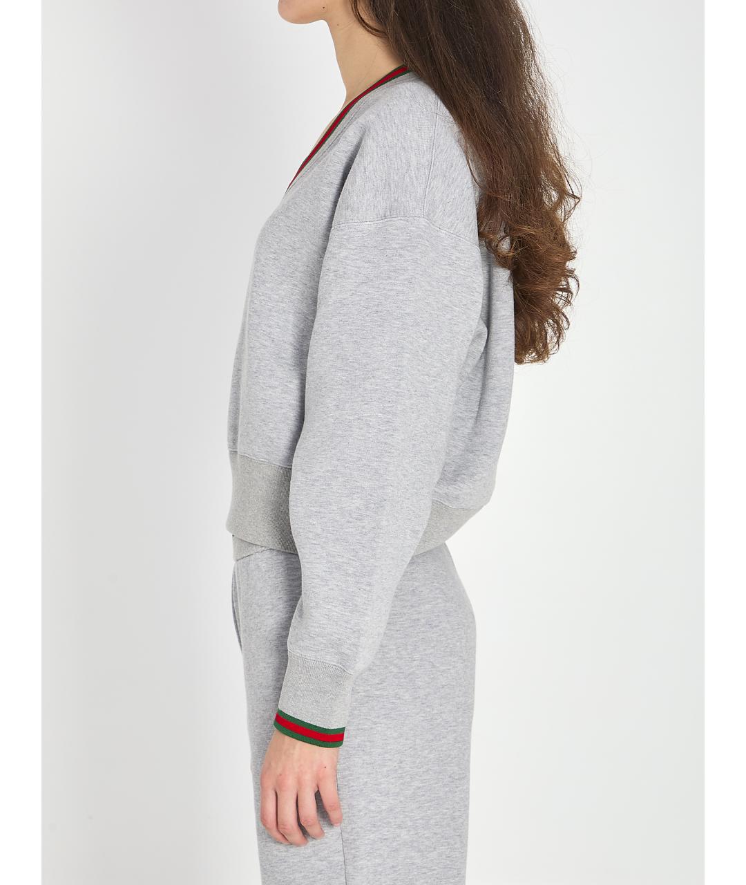 GUCCI Серый хлопковый джемпер / свитер, фото 3