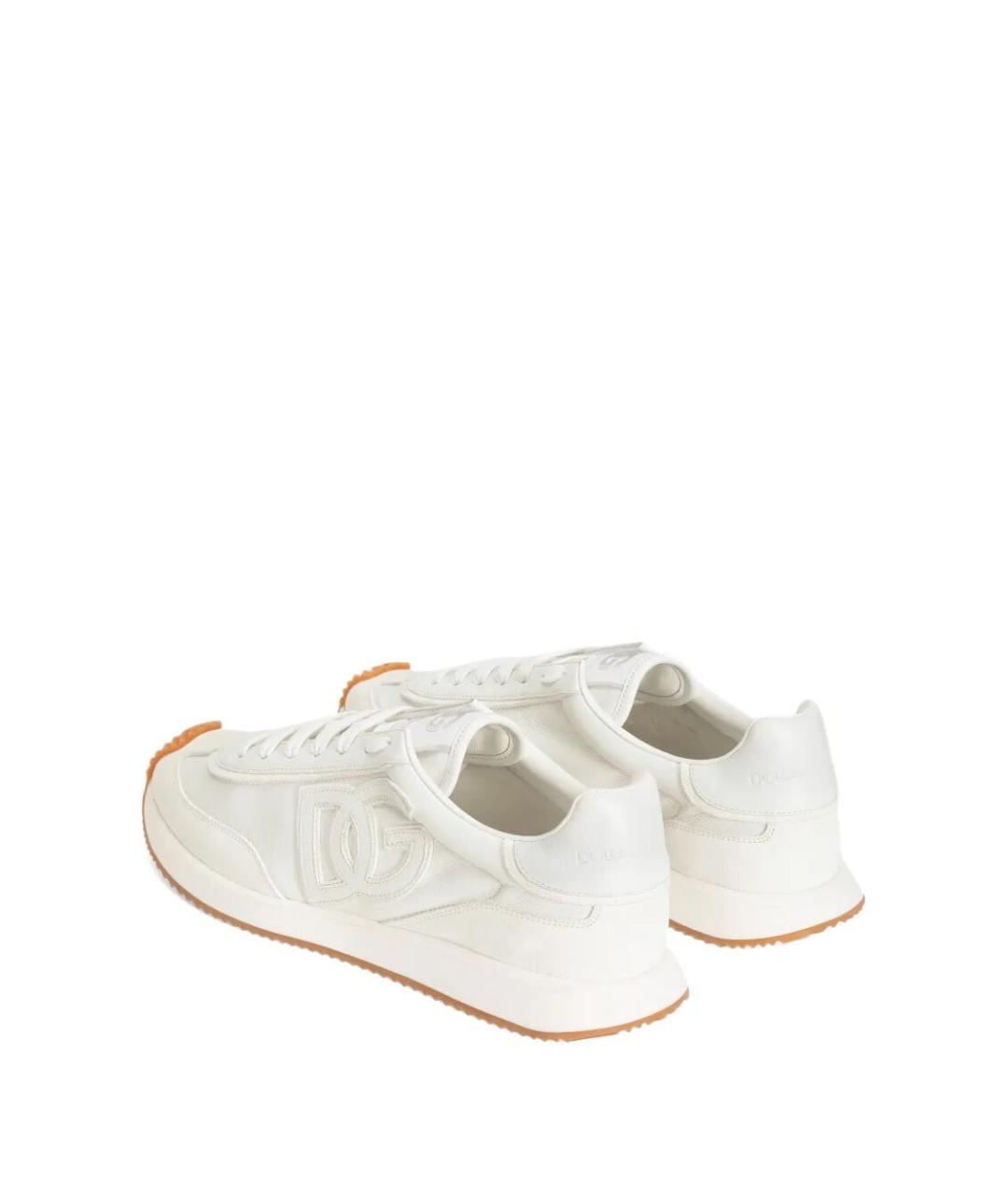DOLCE&GABBANA Белые текстильные низкие кроссовки / кеды, фото 3