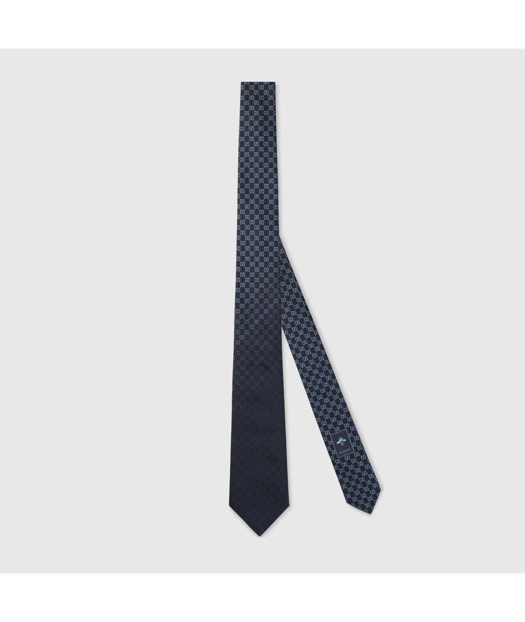 GUCCI Синий шелковый галстук, фото 3