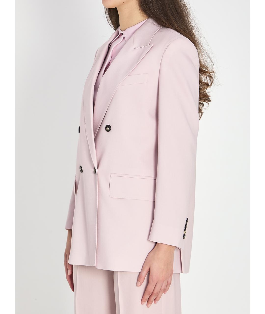 MAX MARA Розовый шерстяной жакет/пиджак, фото 2