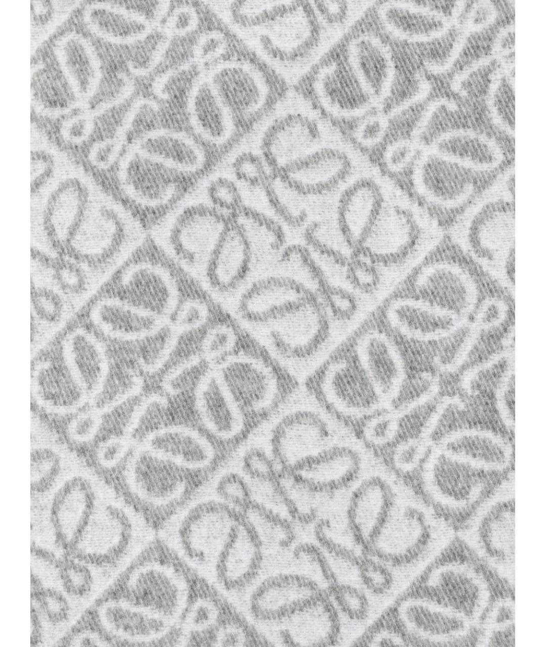 LOEWE Серый шерстяной шарф, фото 2