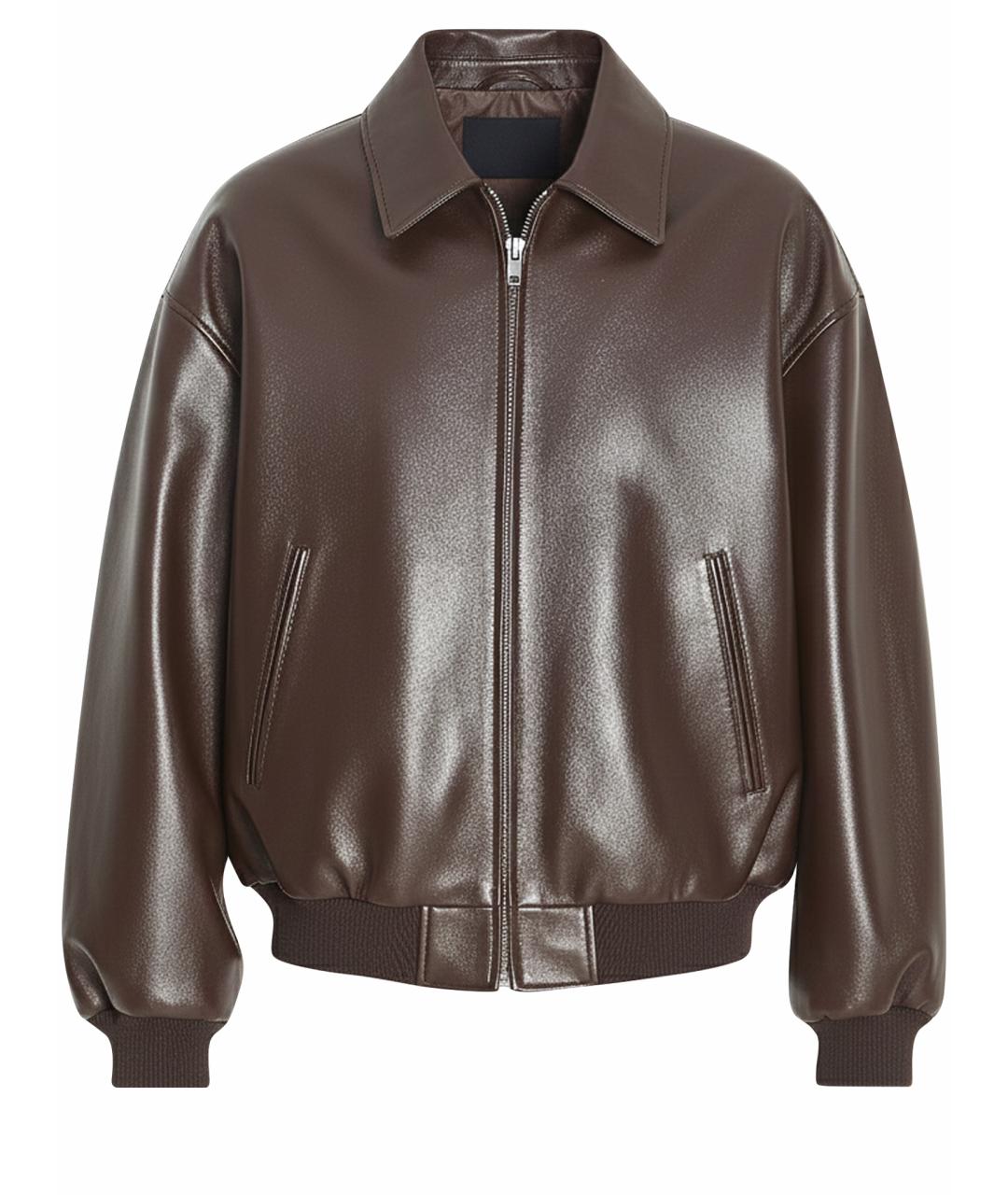 CELINE Коричневая кожаная куртка, фото 1