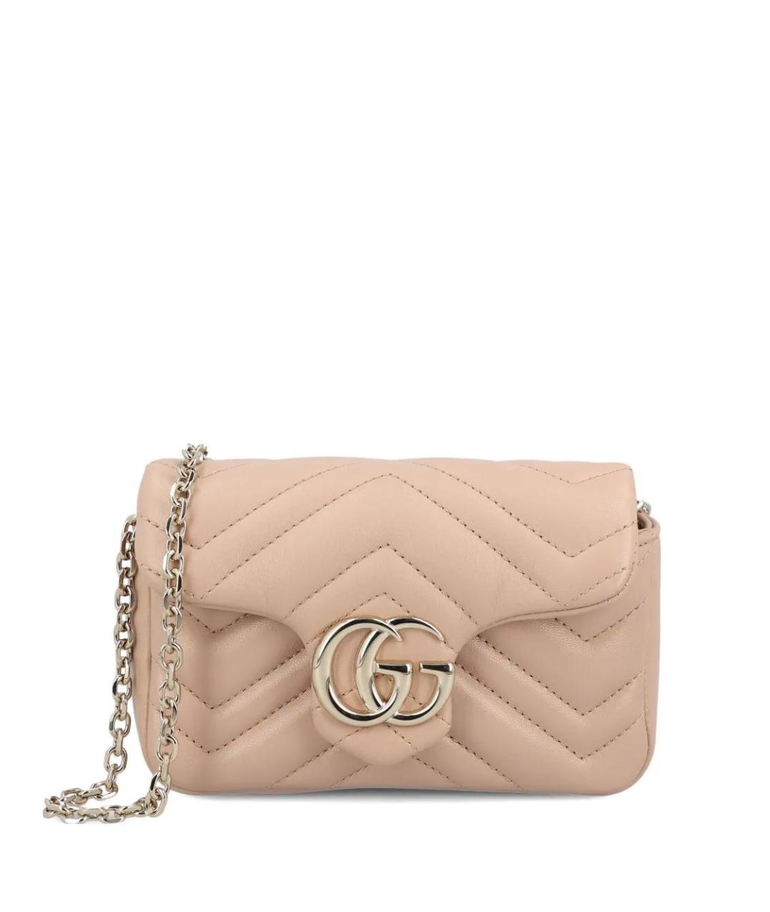 GUCCI Розовая кожаная сумка через плечо, фото 2