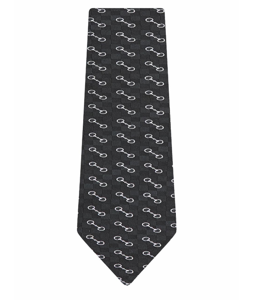 GUCCI Черный шелковый галстук, фото 1
