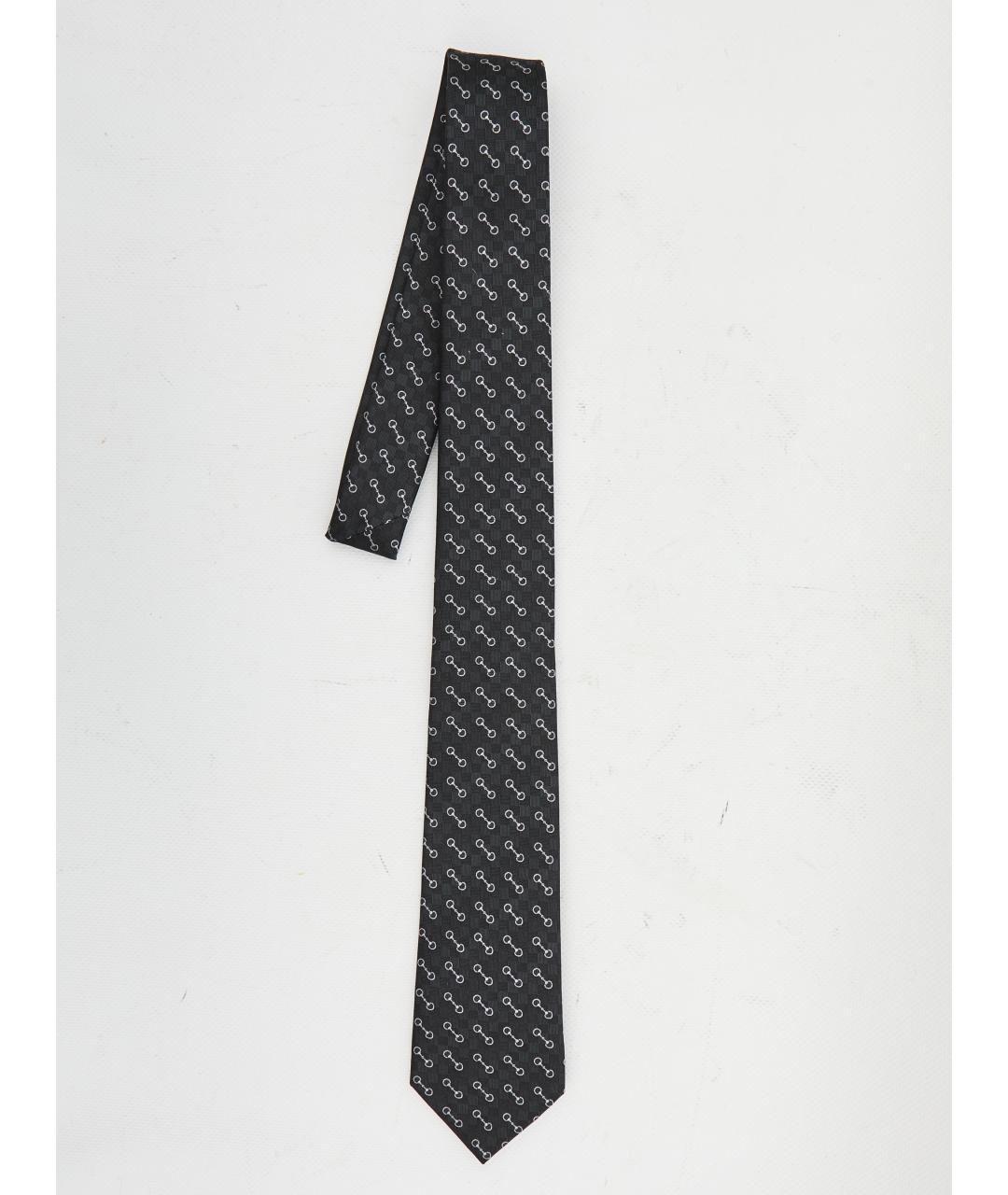 GUCCI Черный шелковый галстук, фото 3