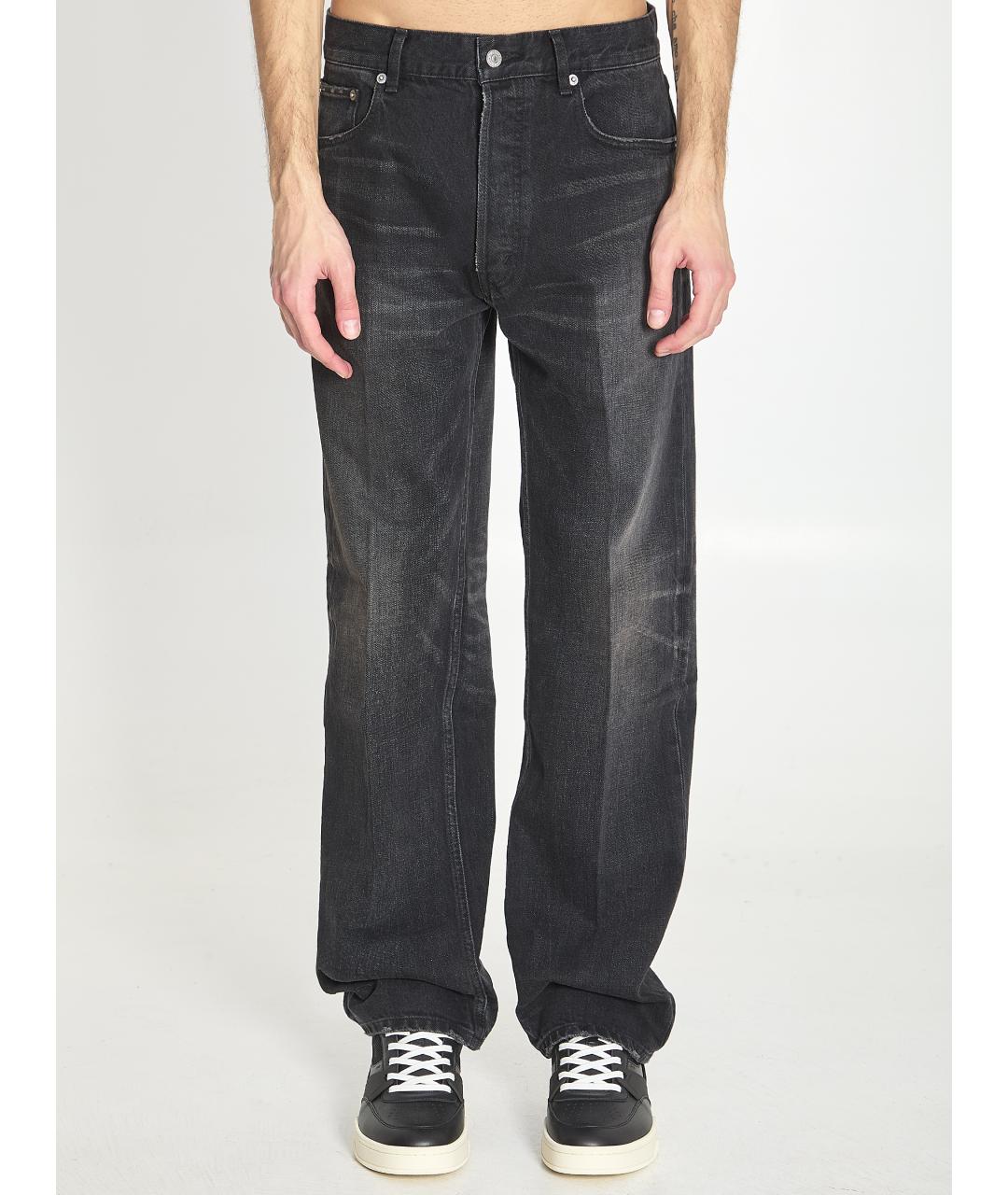 CELINE Черные хлопковые прямые джинсы, фото 5