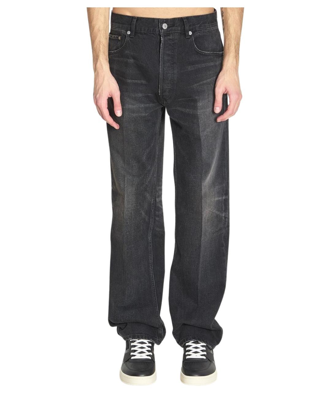 CELINE Черные хлопковые прямые джинсы, фото 1