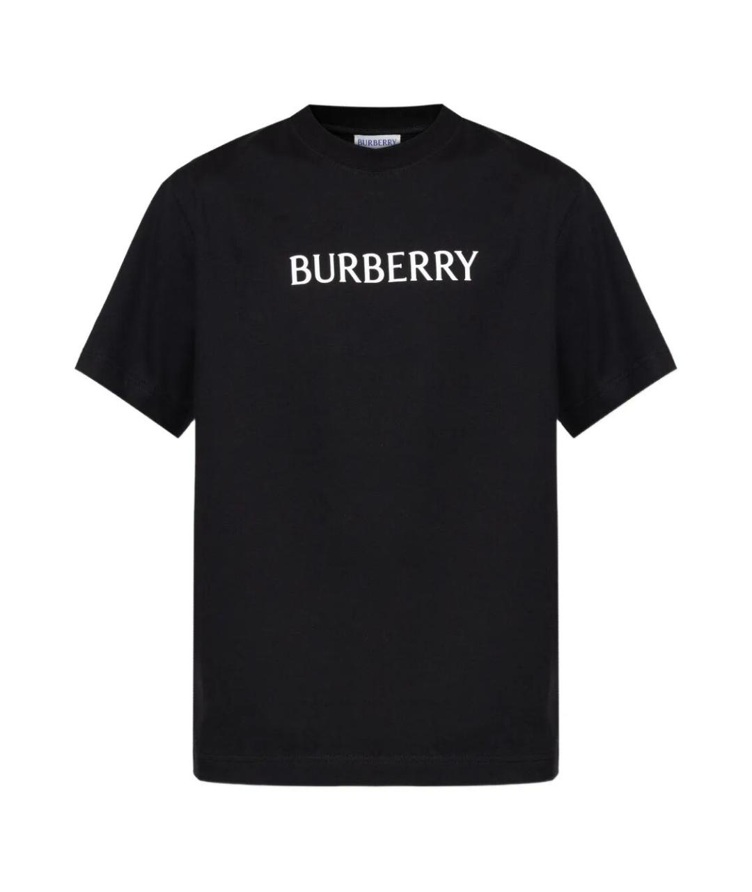 BURBERRY Черная хлопковая футболка, фото 1