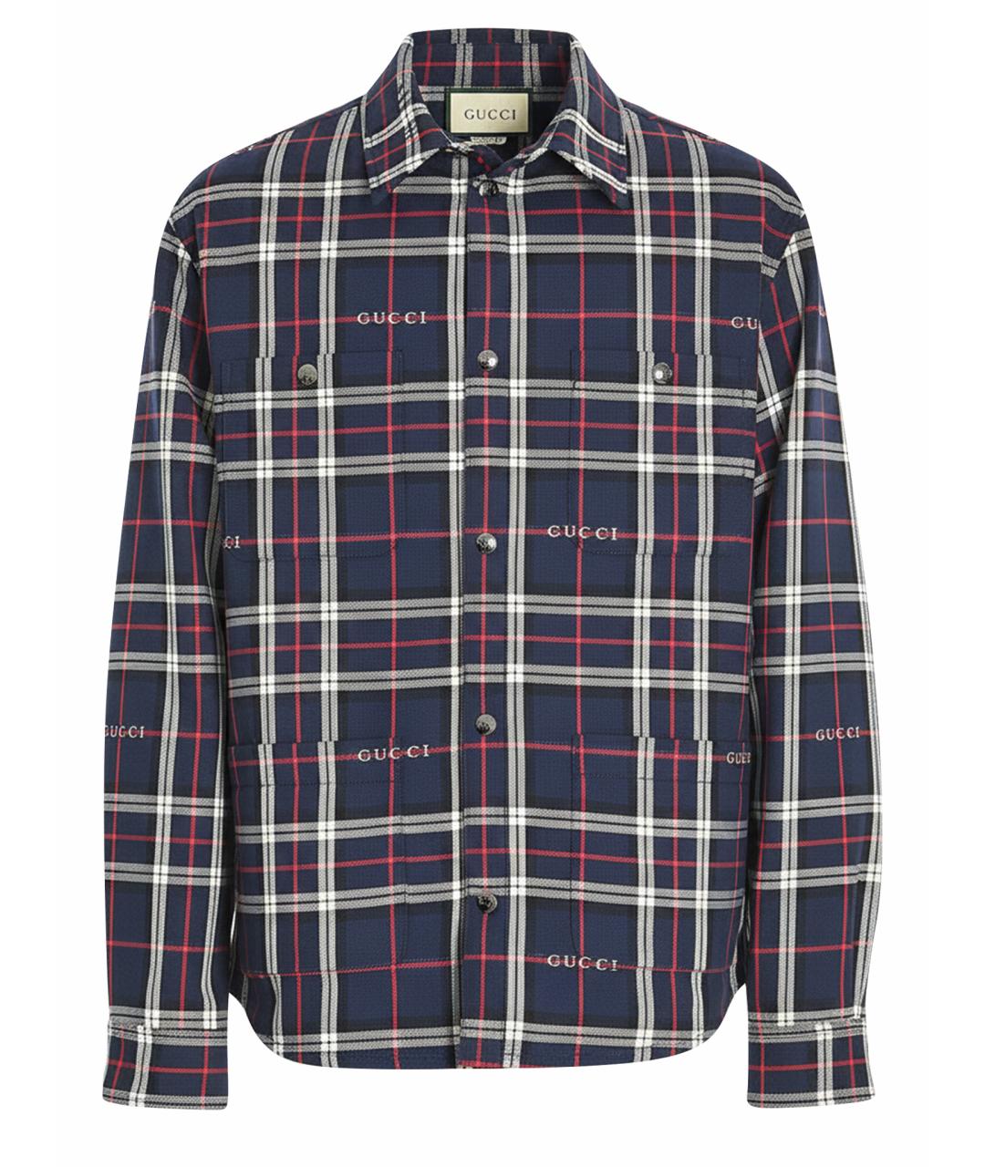 GUCCI Синяя хлопковая кэжуал рубашка, фото 1