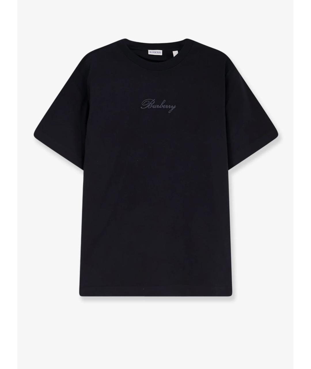 BURBERRY Черная хлопковая футболка, фото 1