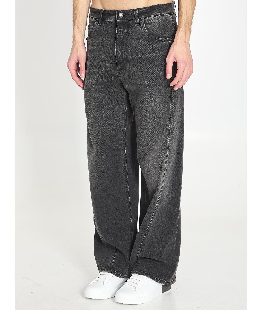 DOLCE&GABBANA Черные хлопковые прямые джинсы, фото 4