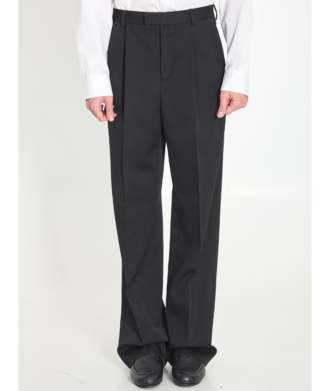 CELINE Черные шерстяные классические брюки, фото 2