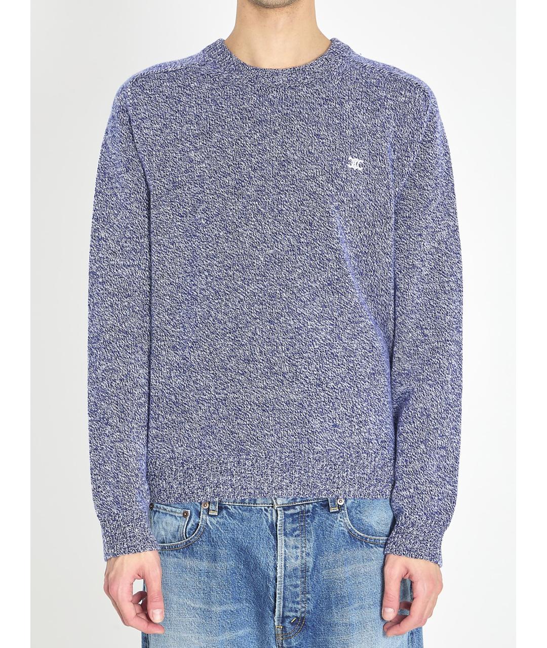 CELINE Синий шерстяной джемпер / свитер, фото 3