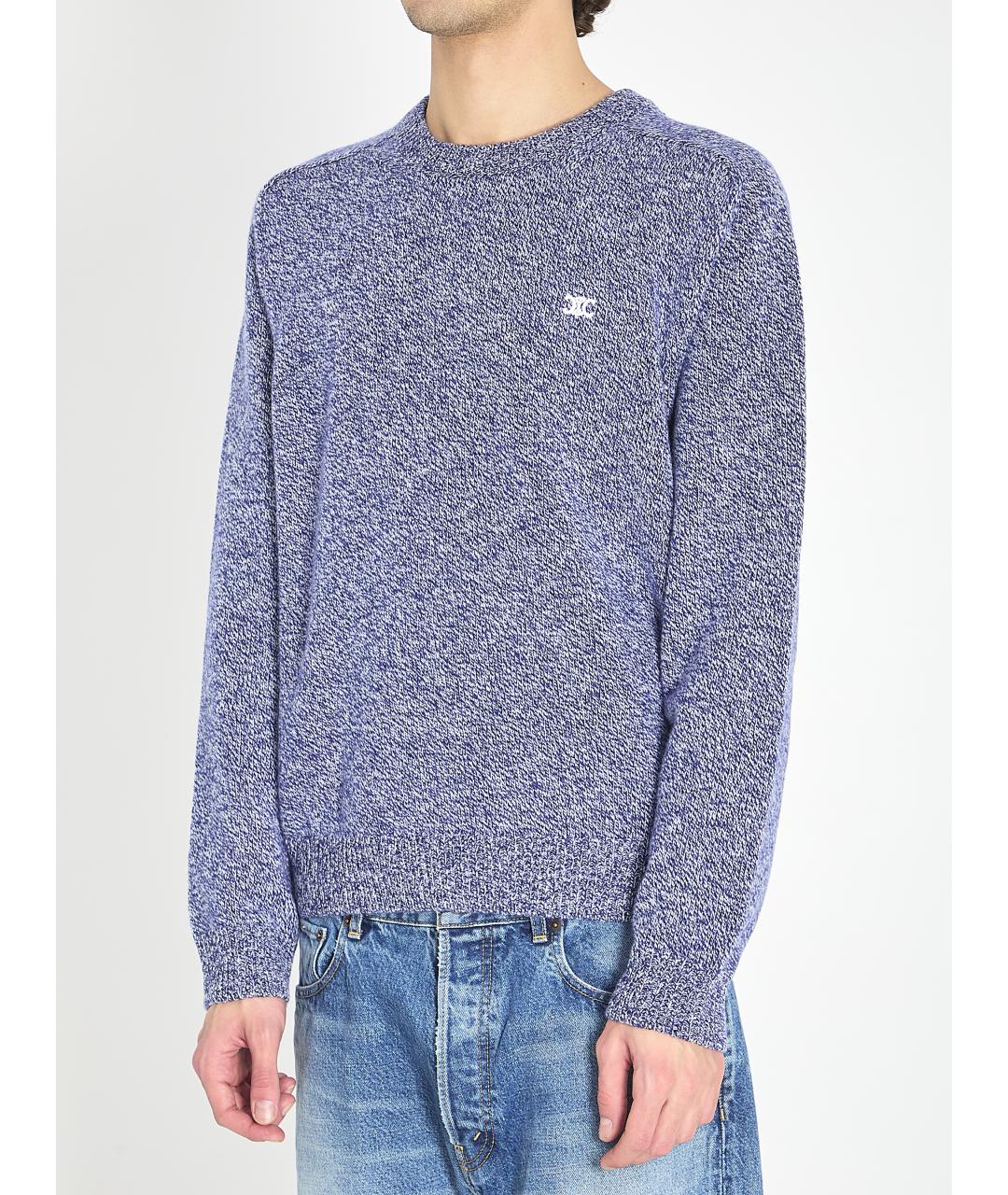 CELINE Синий шерстяной джемпер / свитер, фото 2