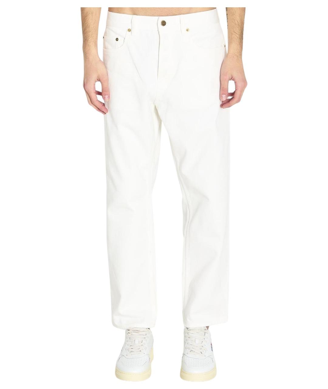 GOLDEN GOOSE DELUXE BRAND Белые хлопковые прямые джинсы, фото 1