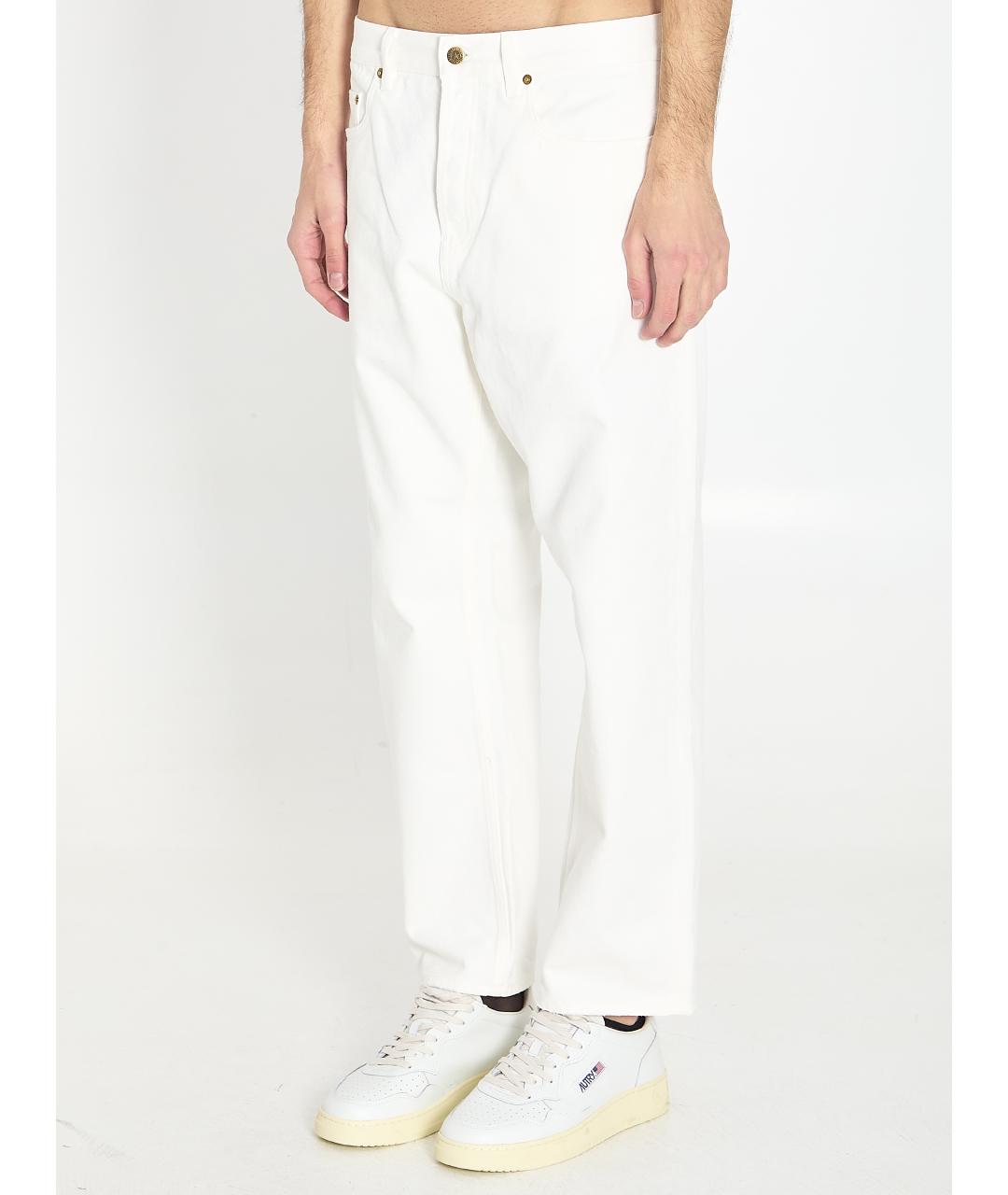 GOLDEN GOOSE DELUXE BRAND Белые хлопковые прямые джинсы, фото 2