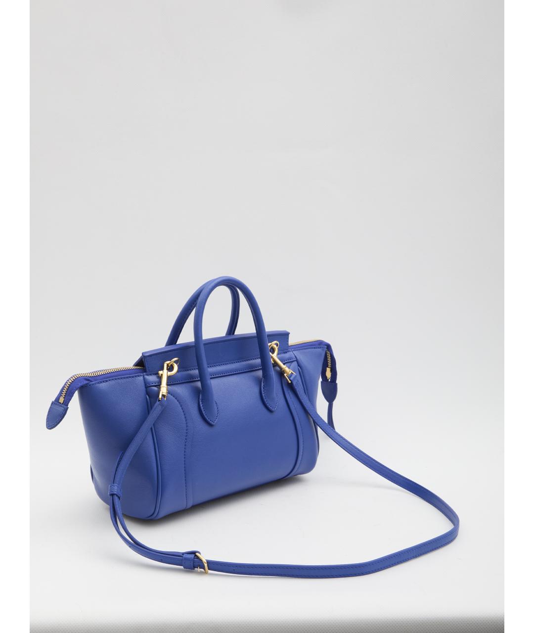 CELINE Синяя кожаная сумка тоут, фото 5