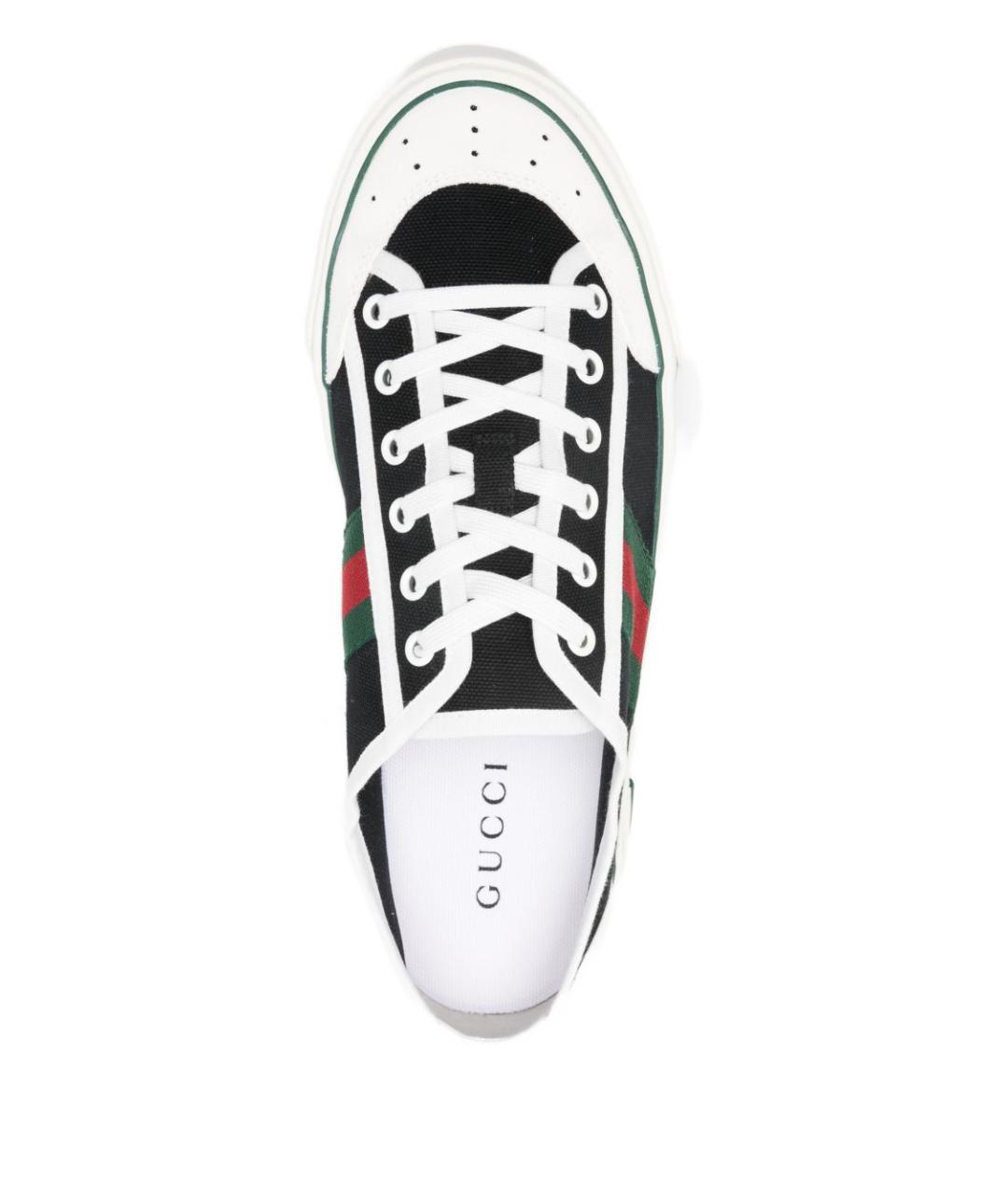 GUCCI Черные текстильные низкие кроссовки / кеды, фото 2