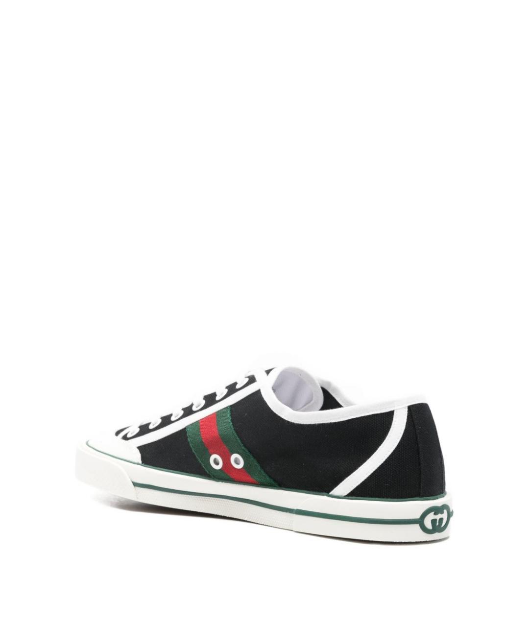 GUCCI Черные текстильные низкие кроссовки / кеды, фото 4