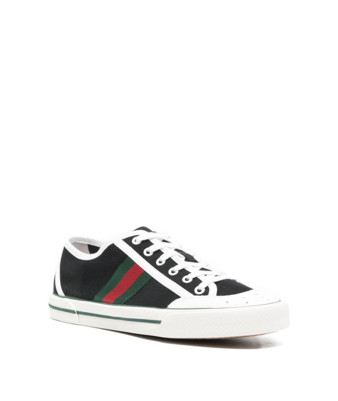 GUCCI Черные текстильные низкие кроссовки / кеды, фото 3