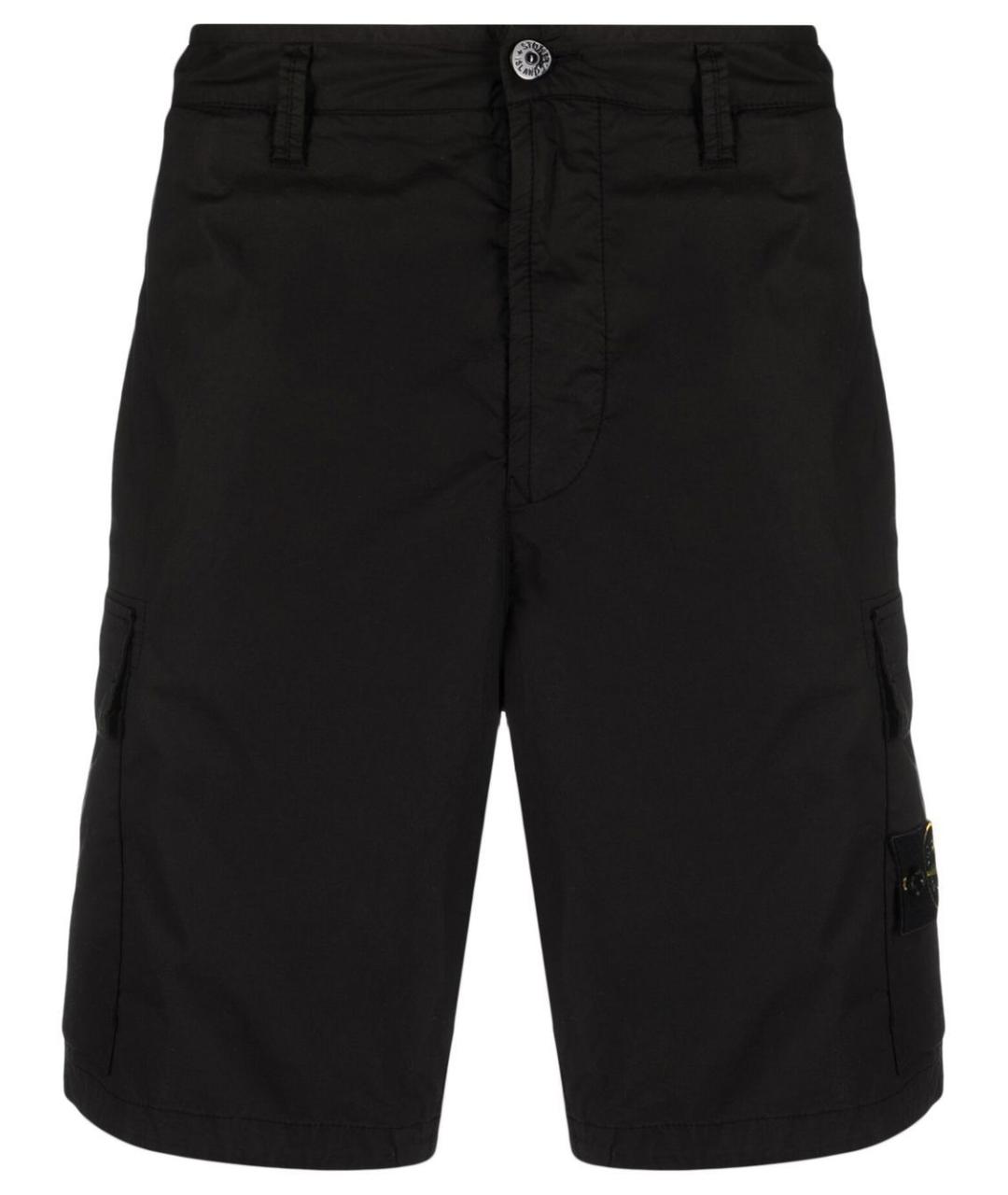 STONE ISLAND Черные хлопковые шорты, фото 1