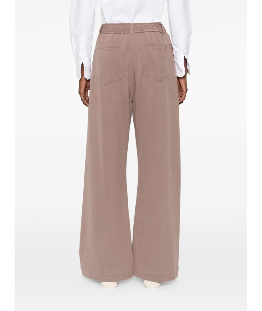 BRUNELLO CUCINELLI Коричневые хлопковые прямые брюки, фото 3