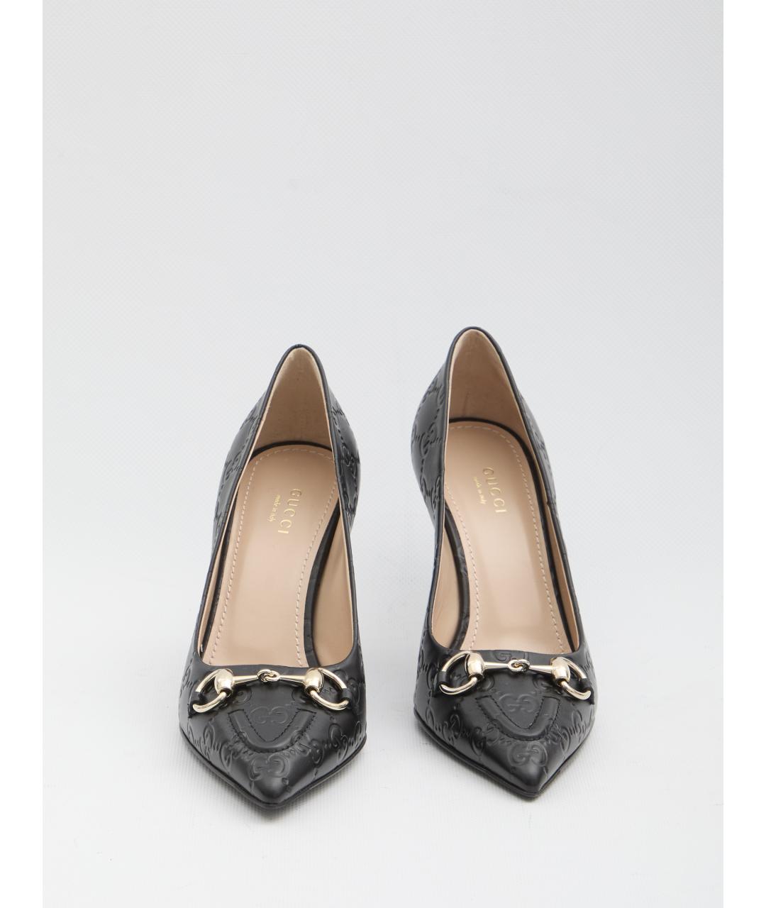 GUCCI Черные кожаные туфли, фото 5