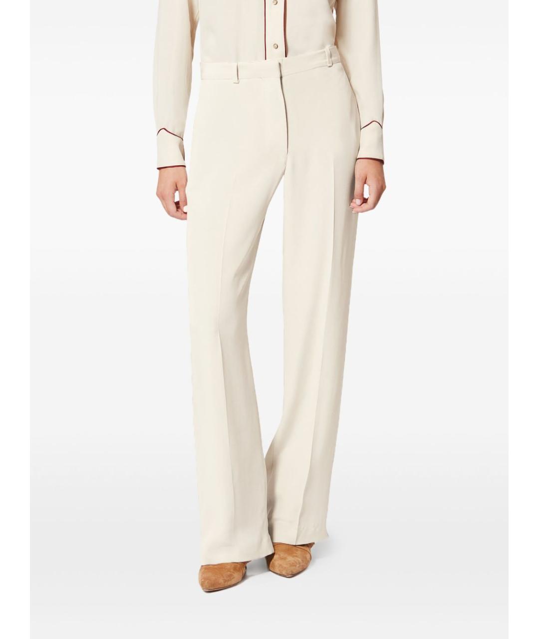 ISABEL MARANT Бежевые шелковые прямые брюки, фото 5