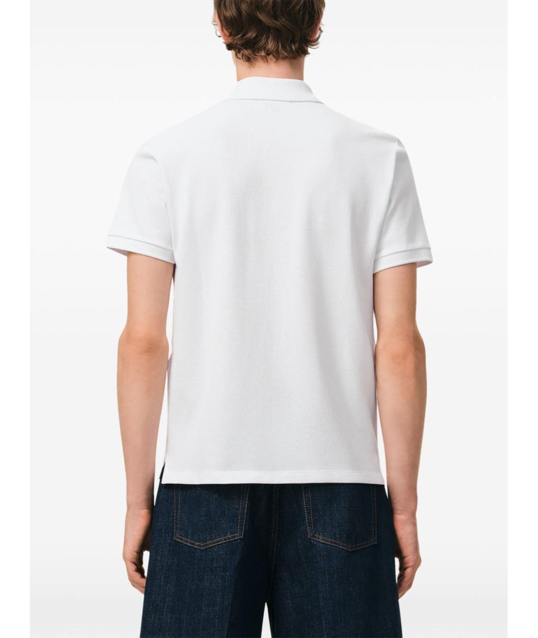 Ami Paris Белое вискозное поло с коротким рукавом, фото 5