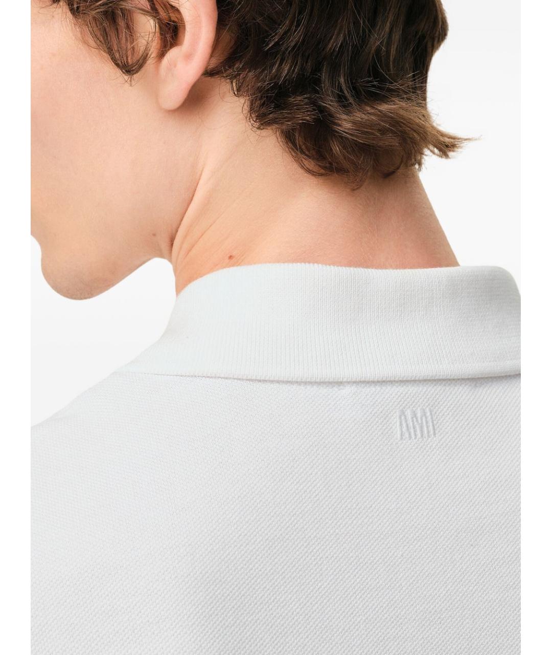 Ami Paris Белое вискозное поло с коротким рукавом, фото 2