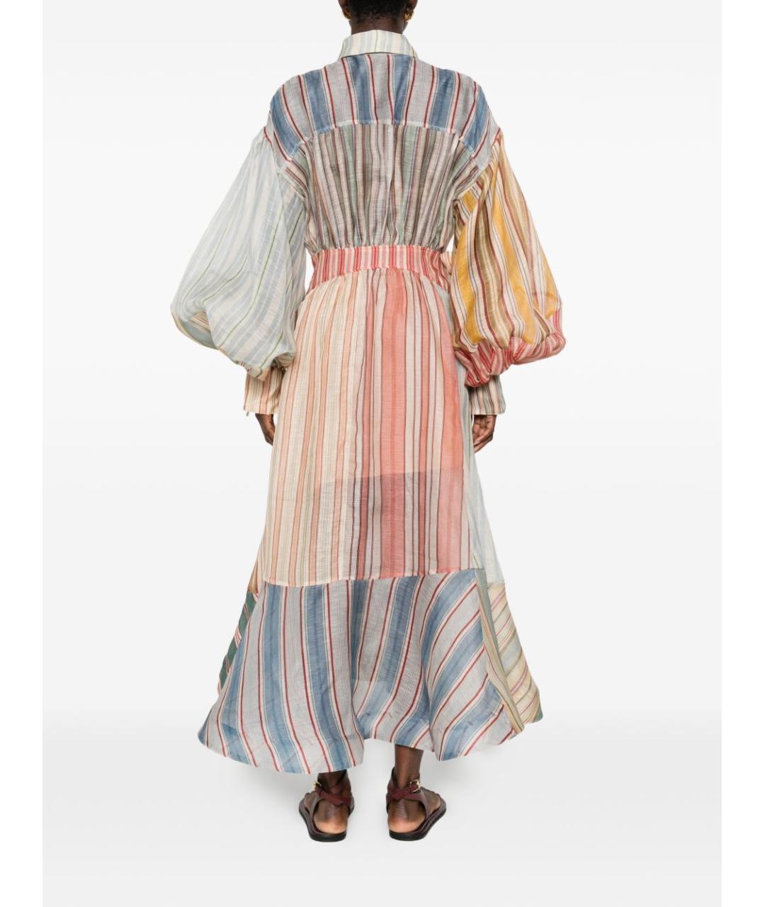 ZIMMERMANN Мульти льняное повседневное платье, фото 4