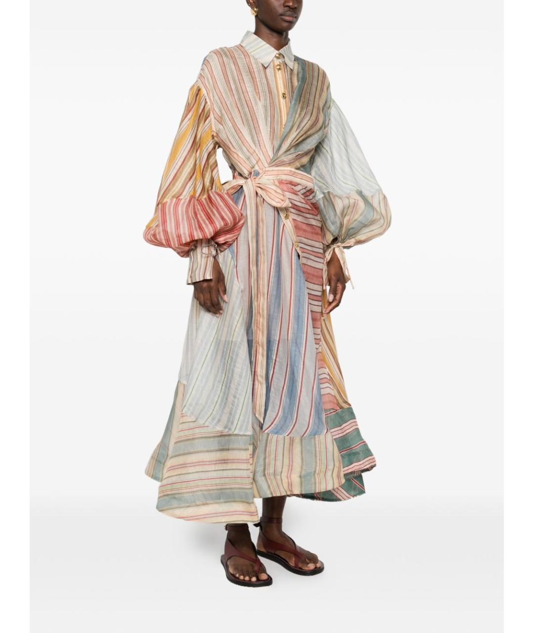 ZIMMERMANN Мульти льняное повседневное платье, фото 5