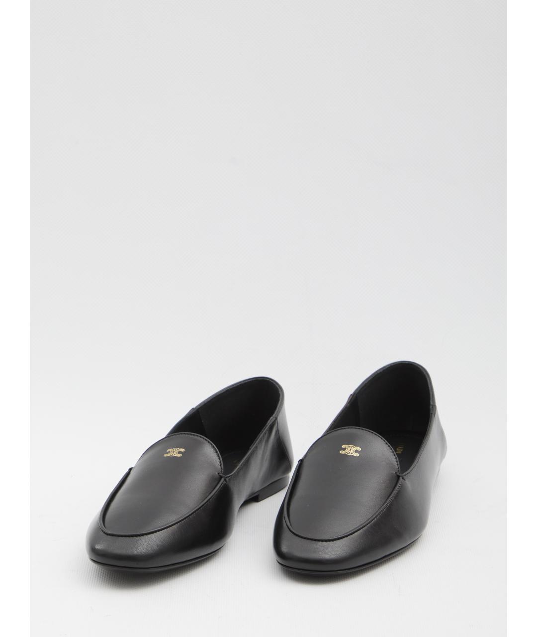 CELINE Черные кожаные лоферы, фото 5