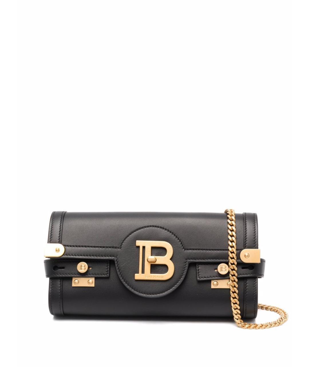 BALMAIN Черная кожаная сумка через плечо, фото 1