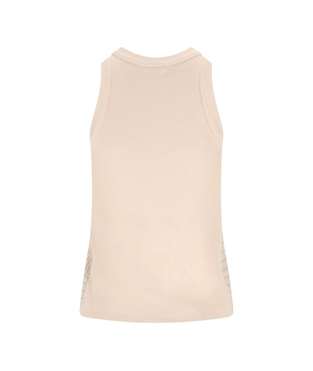 BRUNELLO CUCINELLI Бежевая хлопковая майка, фото 2