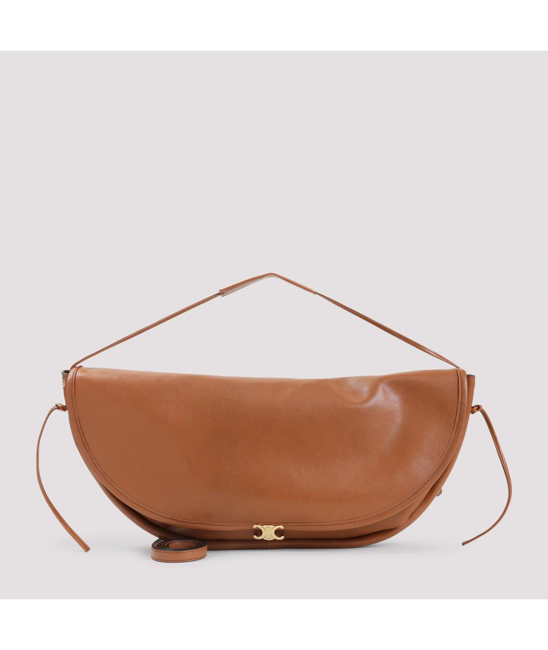 CELINE Коричневая кожаная сумка через плечо, фото 2