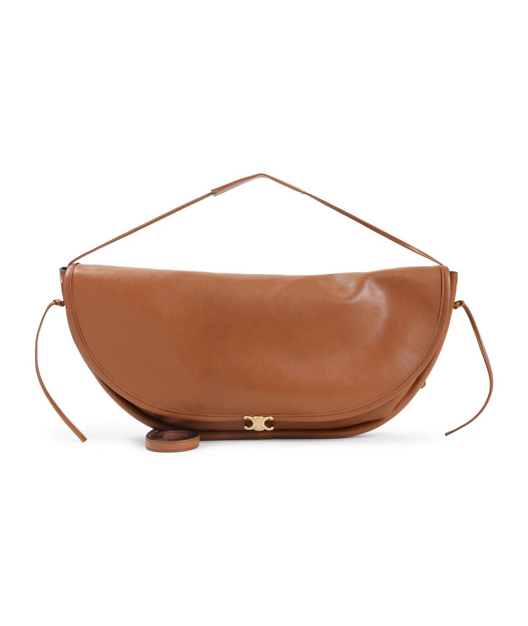 CELINE Коричневая кожаная сумка через плечо, фото 1