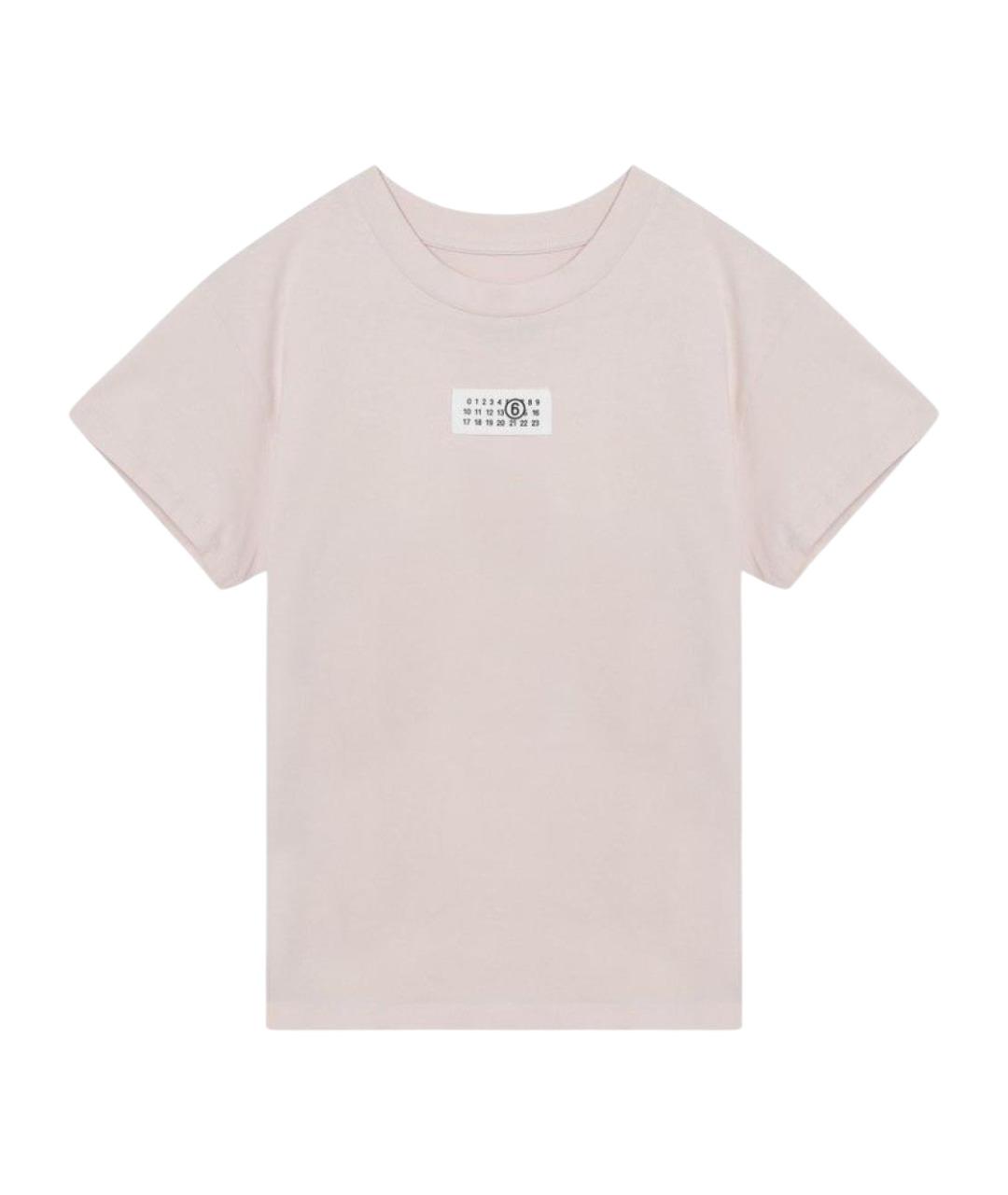 MM6 MAISON MARGIELA Розовая хлопковая футболка, фото 1