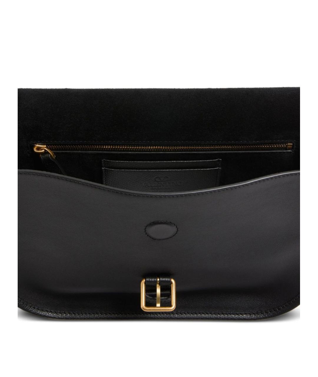 VALENTINO Черная кожаная сумка на плечо, фото 3