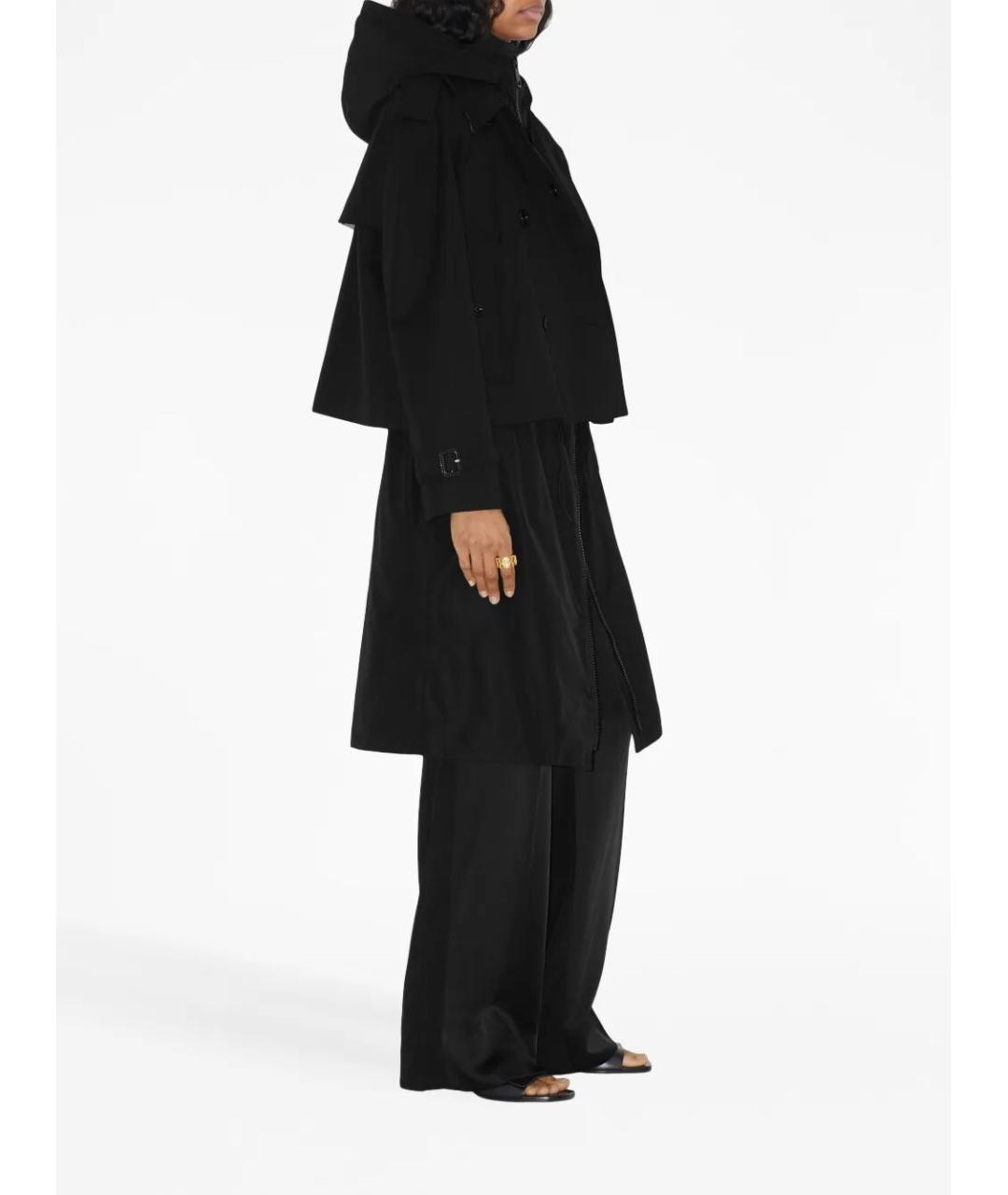 BURBERRY Черное хлопковое пальто, фото 3