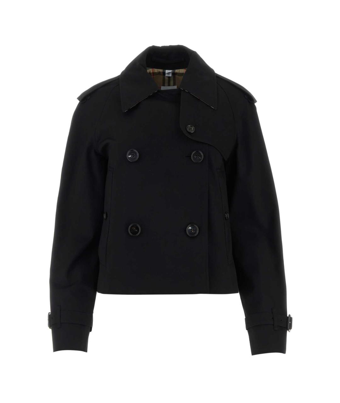 BURBERRY Черное хлопковое пальто, фото 1