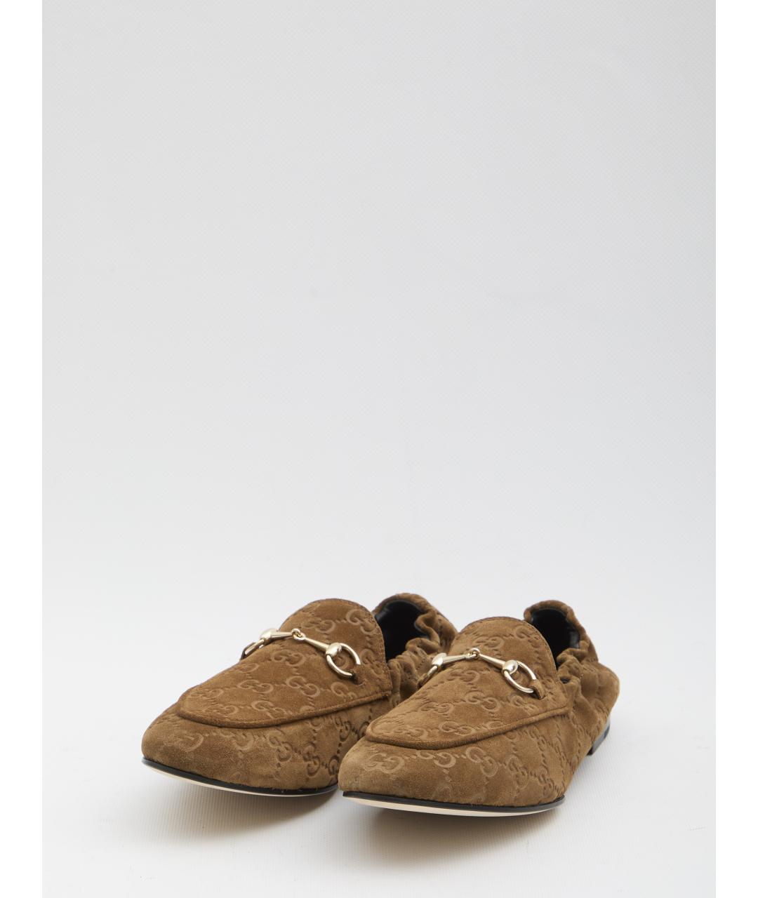 GUCCI Коричневые замшевые лоферы, фото 4