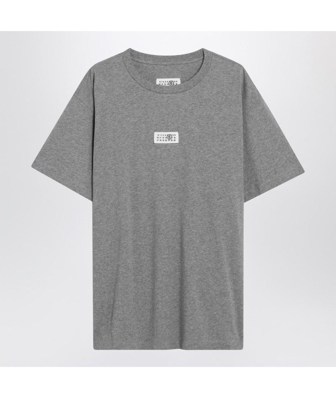 MM6 MAISON MARGIELA Серая хлопковая футболка, фото 2