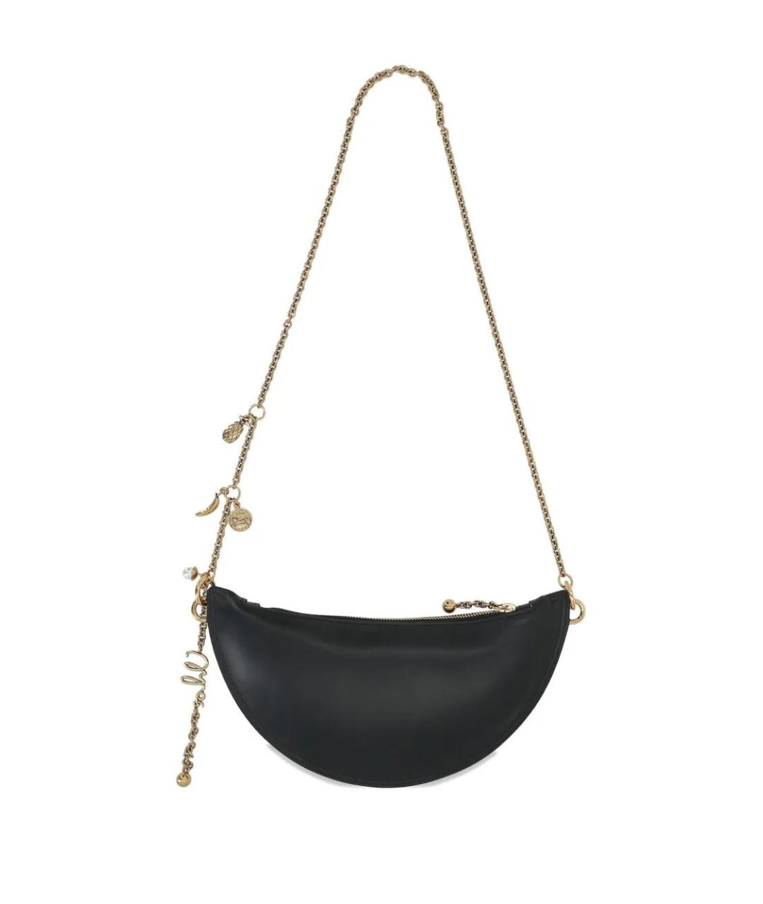 CHLOE Черная кожаная сумка через плечо, фото 2