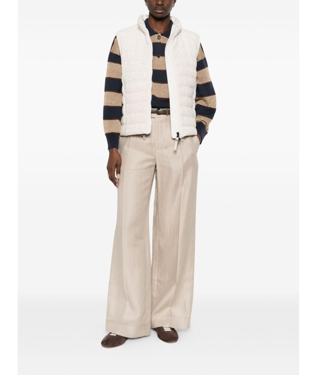 BRUNELLO CUCINELLI Бежевый хлопковый жилет, фото 3